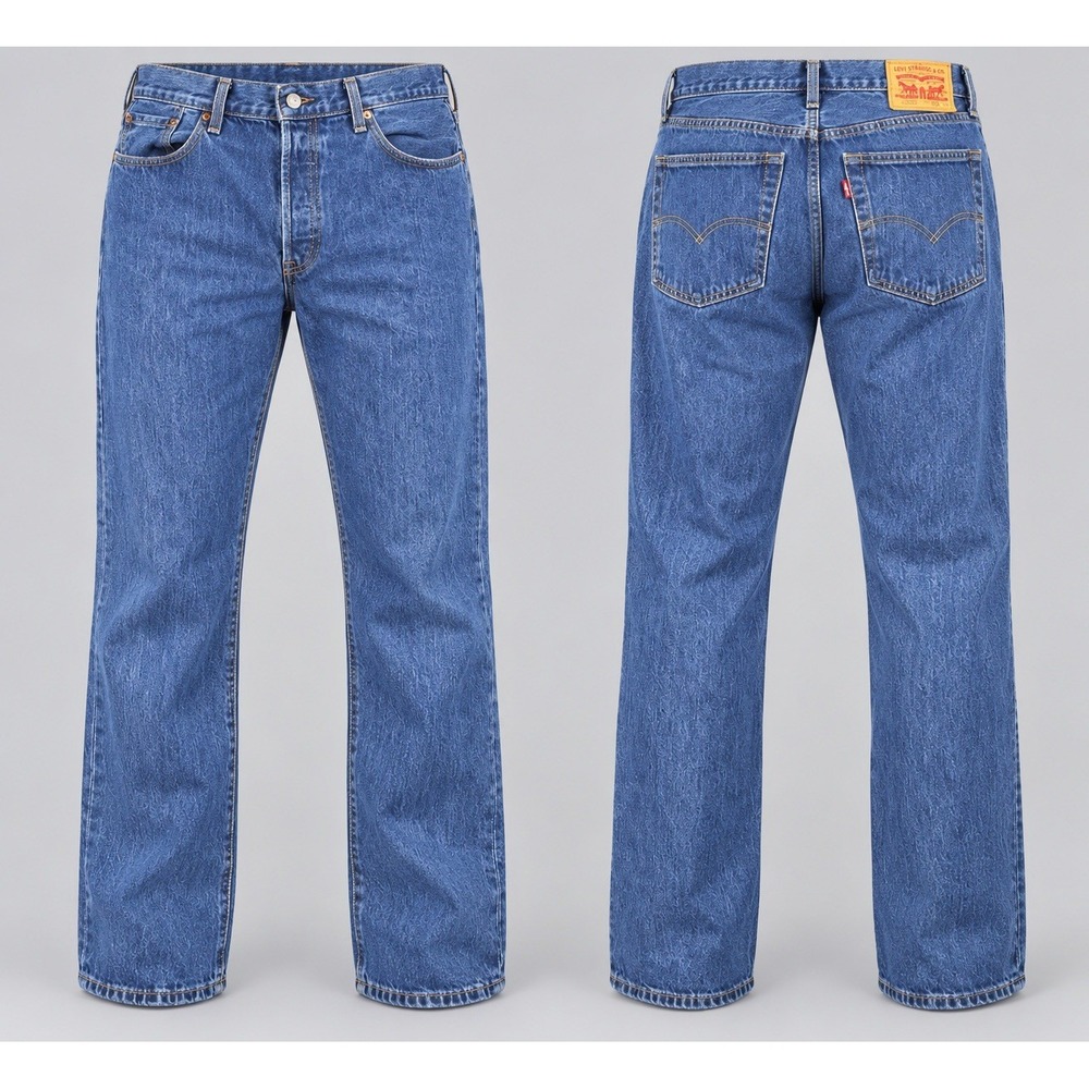 Levis 501 Jeans Mens 38x32 Blue Button Fly Denim Pants Workwear Faded Original